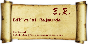 Bártfai Rajmunda névjegykártya